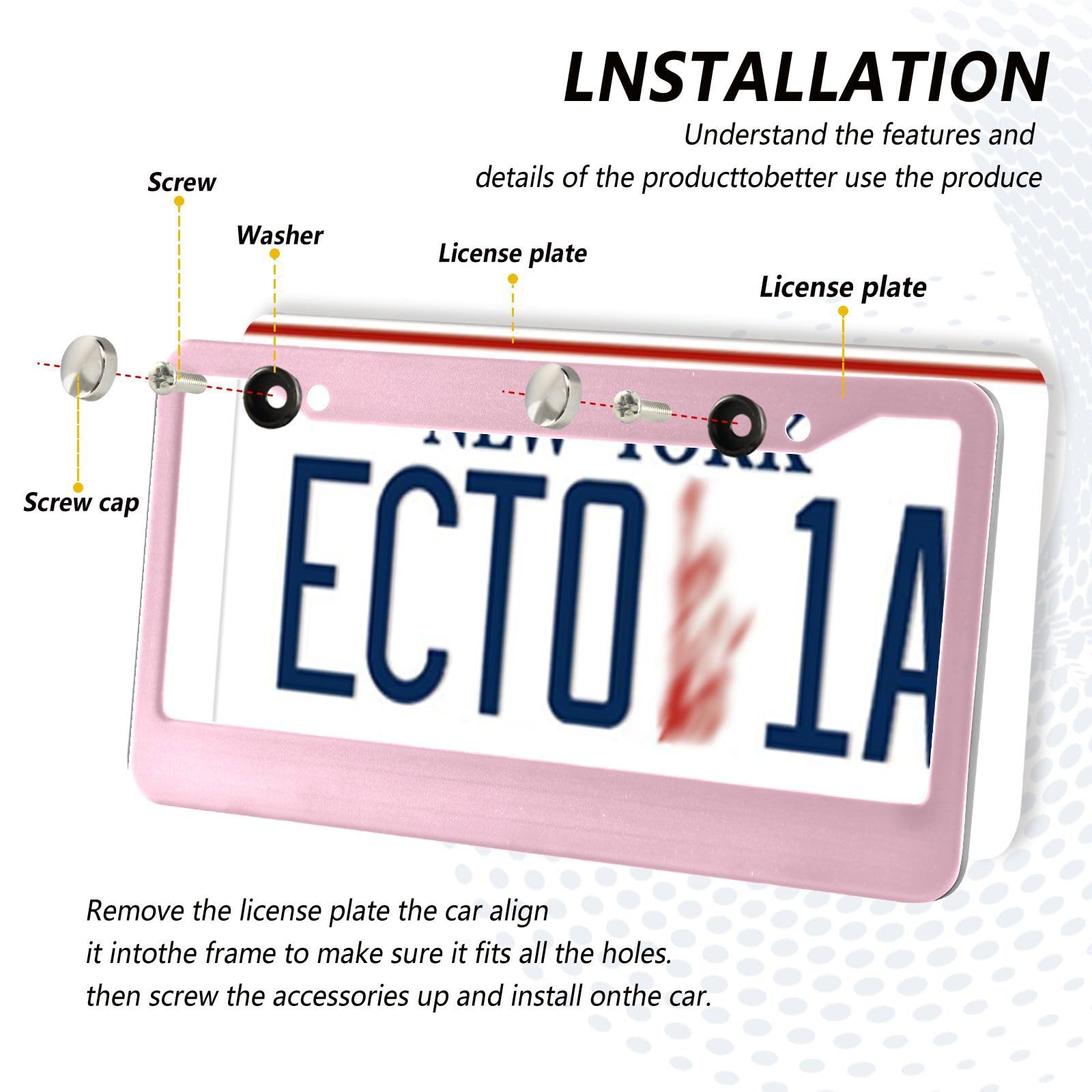 Amazon.com: Burbuja Azalea Pink Solid License Plate Frame 2 Pack